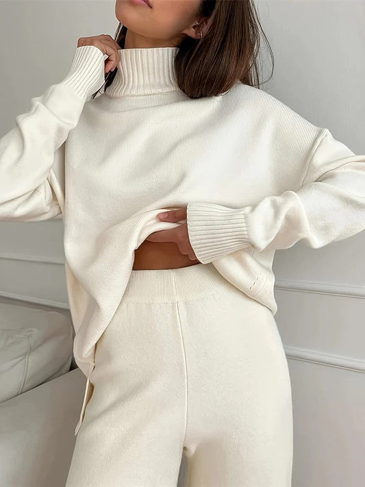 Vivienne | Luxe Knit Turtleneck Lounge Set