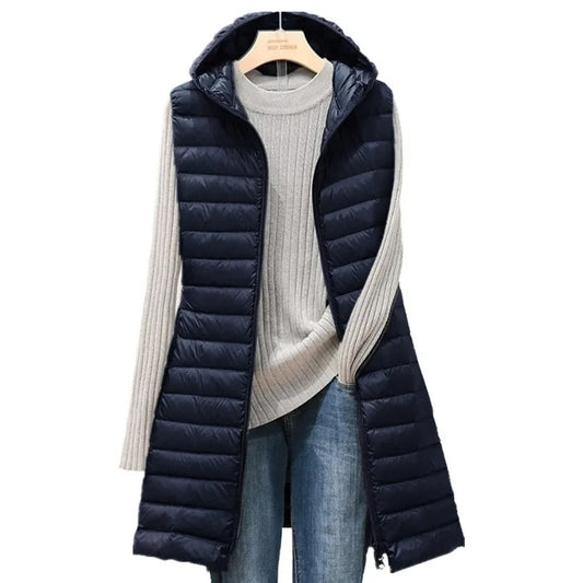 Serena | Cozy Longline Hooded Puffer Vest