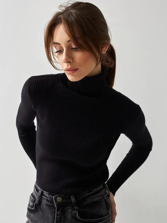 Elise | Sleek Ribbed Turtleneck Sweater